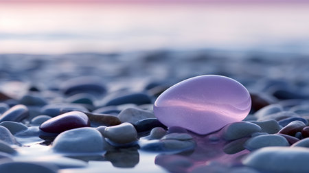 zen stones on the beach, soft focus, shallow depth of fieldの素材