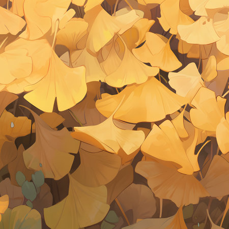 Ginkgo leaves seamless pattern. Vector illustration for your design.の素材