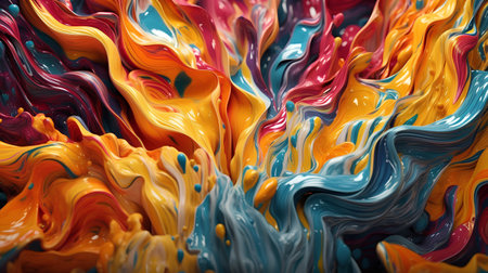 Colorful paint splashes as abstract background. 3d rendering, 3d illustration.の素材