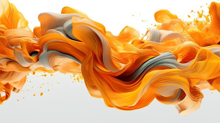 Abstract background with orange and yellow paint splashes. Vector illustration.の素材