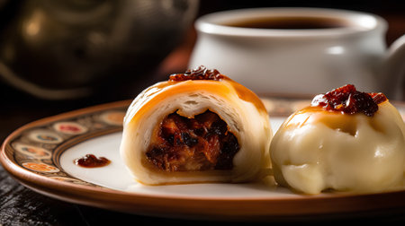 Traditional turkish dessert baklava with cashew, walnuts.の素材