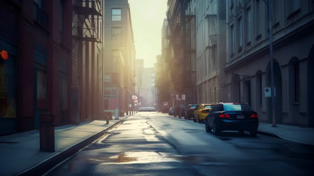 Street in New York City, USA. Street view of Manhattan.の素材