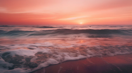 Beautiful sunset over the sea. Colorful sky and sea.の素材