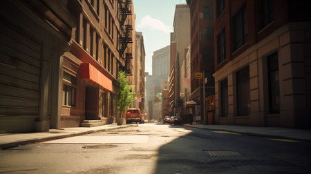 Street view in Manhattan, NYC.の素材