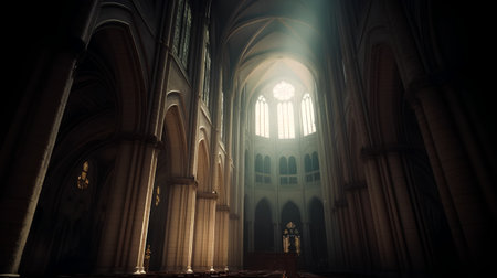 The interior of St. Mary's Cathedral in Prague, Czech Republicの素材