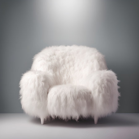 Comfortable white armchair isolated on grey background. 3d renderingの素材
