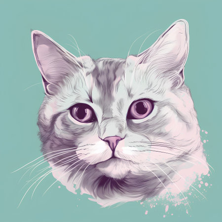 Portrait of a cat. Vector illustration. Hand drawn sketch.の素材