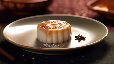 Traditional turkish dessert panna cotta with honey, selective focusの素材