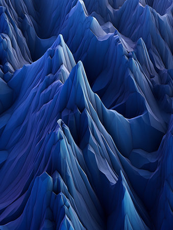 Abstract blue mountains background. 3d rendering, 3d illustration.の素材