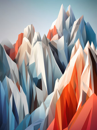 Low poly mountains background. 3d vector illustration. Geometric landscape.の素材