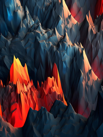 Abstract background of mountains. 3d rendering. Computer digital drawing.の素材