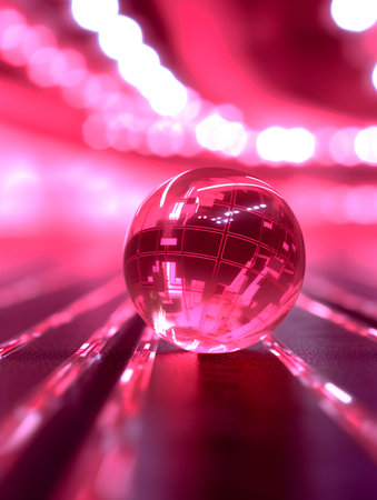 abstract disco ball on the floor, 3d render illustration.の素材