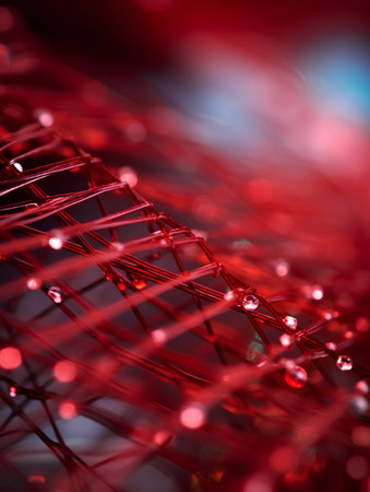 Abstract red background with bokeh defocused lights. 3d renderingの素材