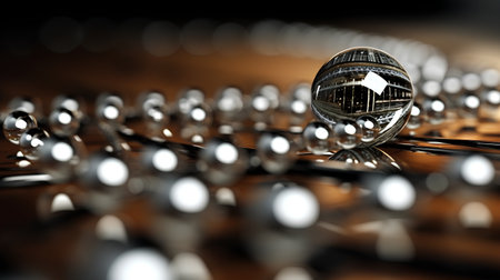 3D illustration of a silver coin with a small house on top.の素材