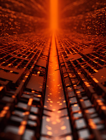 Abstract technology background with circuit board. 3d illustration. 3D rendering.の素材