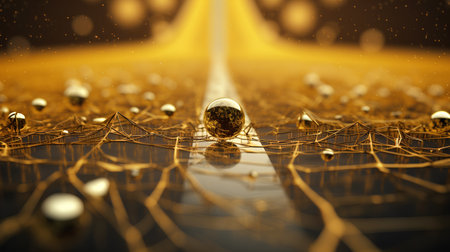 3d illustration of abstract technology concept background with connection lines and spheresの素材