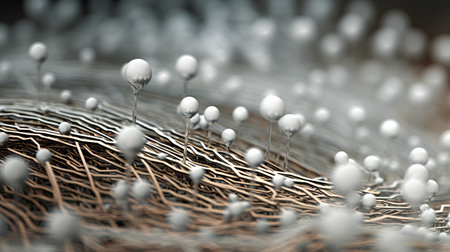 3d illustration of abstract background with metal structure. Futuristic technology style.の素材