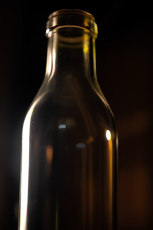 Bottle of wine on a dark background. Close-up.の素材