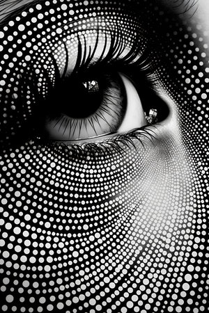 Eye of a beautiful woman. Close-up. Black and white.の素材