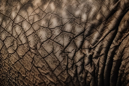 rhinoceros skin texture, detail of a wild animal skinの素材