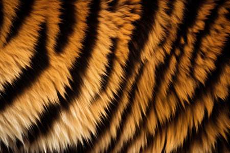 Close-up of tiger fur. Abstract background and texture for design.の素材