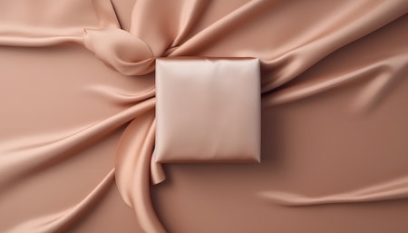 3d render of brown satin background with drapery.の素材