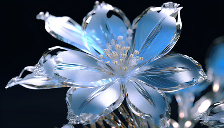 Macro closeup of beautiful blue flower, digital artwork for creative graphic designの素材