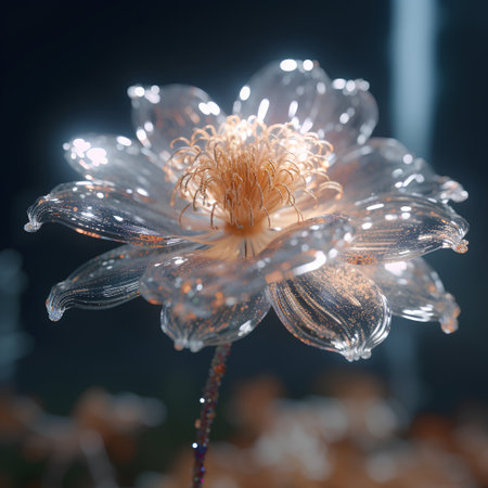 beautiful flower on a black background with bokeh effect.の素材