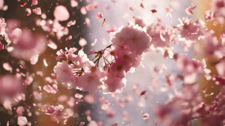 cherry blossom in spring time with bokeh background.の素材