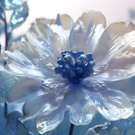 Close up of blue and white chrysanthemum flower backgroundの素材
