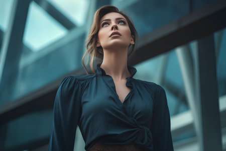 Portrait of a beautiful business woman in the city. Business conceptの素材