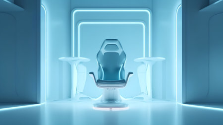 dentist chair in the blue room, 3d render illustrationの素材