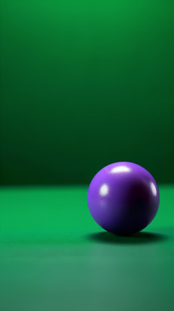 Purple Easter egg on a green background. 3D illustration.の素材