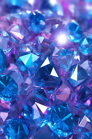 Blue diamonds background. 3d rendering, 3d illustration. High resolution.の素材