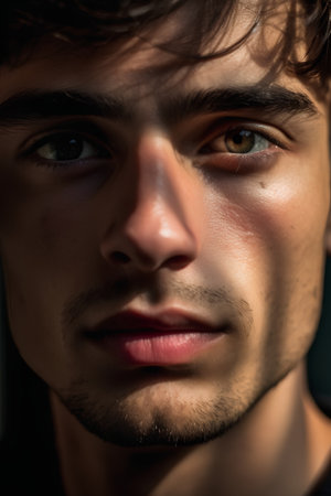 Portrait of a handsome young man. Close-up portrait.の素材