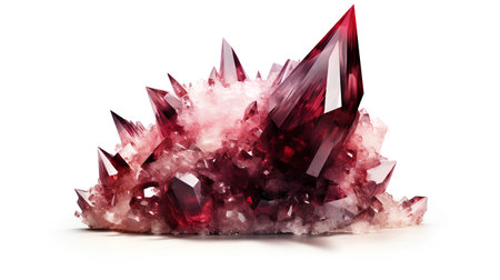 crystal on white background (high resolution 3D image) with clipping pathの素材