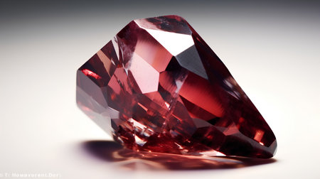 Red ruby gemstone on a white background. 3d illustration.の素材