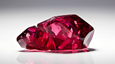 Ruby on a white background. 3d render. Isolated.の素材