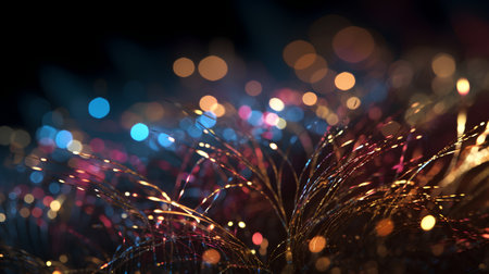 abstract background with bokeh defocused lights and sparklesの素材