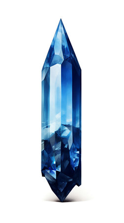 Blue sapphire isolated on white background. Watercolor illustration.の素材