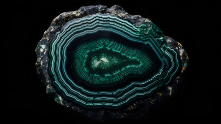 Turquoise agate on a black background. 3d renderingの素材