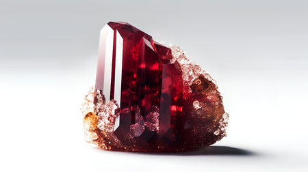 Gemstone on the white background. 3d rendering. Computer digital drawing.の素材