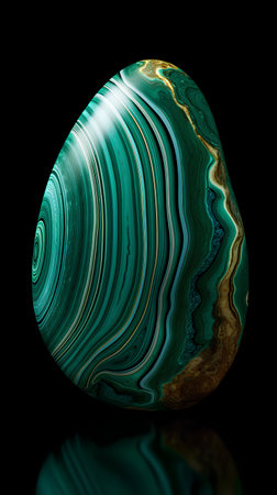 Easter egg on a black background with reflection. 3d illustrationの素材