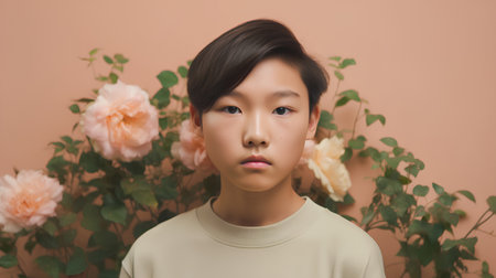 Portrait of a beautiful asian young woman with clean skin.の素材