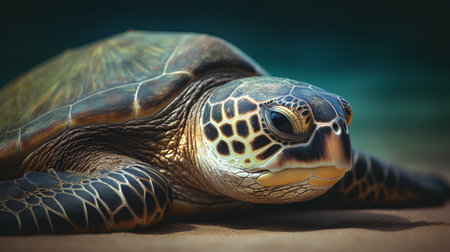Hawaiian Green Sea Turtle (Chelonia mydas)の素材