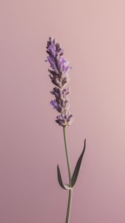 Lavender flower on a pink background. Lavandula officinalis.の素材
