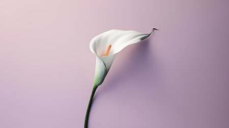 White calla lily flower on pastel pink background. 3d renderの素材
