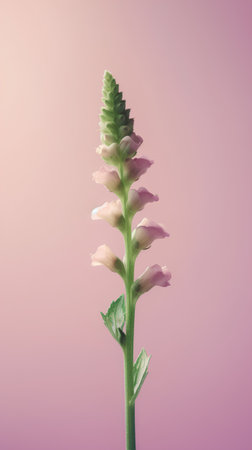 Flower of a foxglove isolated on a pink background.の素材