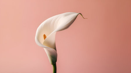 Beautiful calla lily flower on color background, closeupの素材