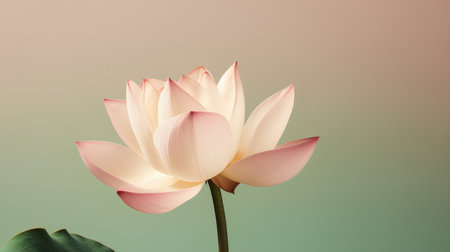 Beautiful lotus flower isolated on colorful background. Vector illustration.の素材